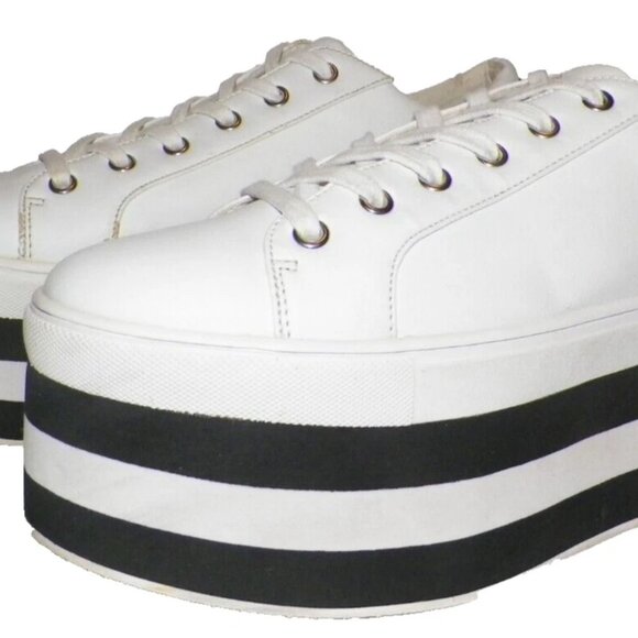 Women's 10 Steve Madden 3 inch Platform Sneaker Shoes Glam Goth Punk - Picture 11 of 11